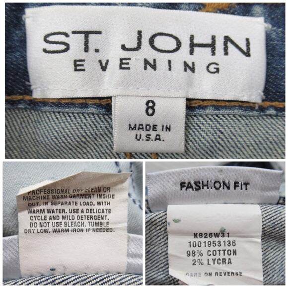 ST. JOHN EVENING Rhinestone Fashion Fit Straight Leg Jeans Women’s Size 8 - Picture 13 of 13